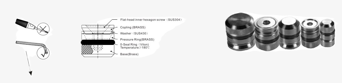 Precision-machined brass and steel plugs for sealing cooling channels in injection molds.