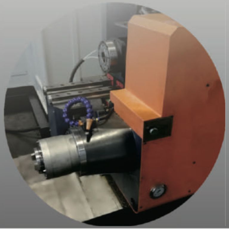 An industrial deep hole drilling machine for creating deep, precise holes in various metal components.