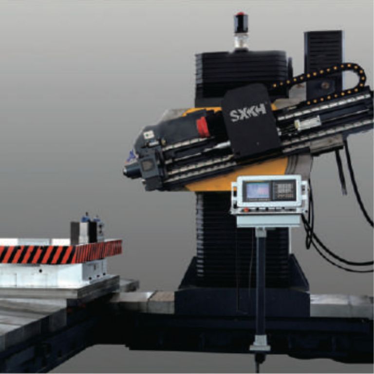 An industrial deep hole drilling machine for creating deep, precise holes in various metal components.