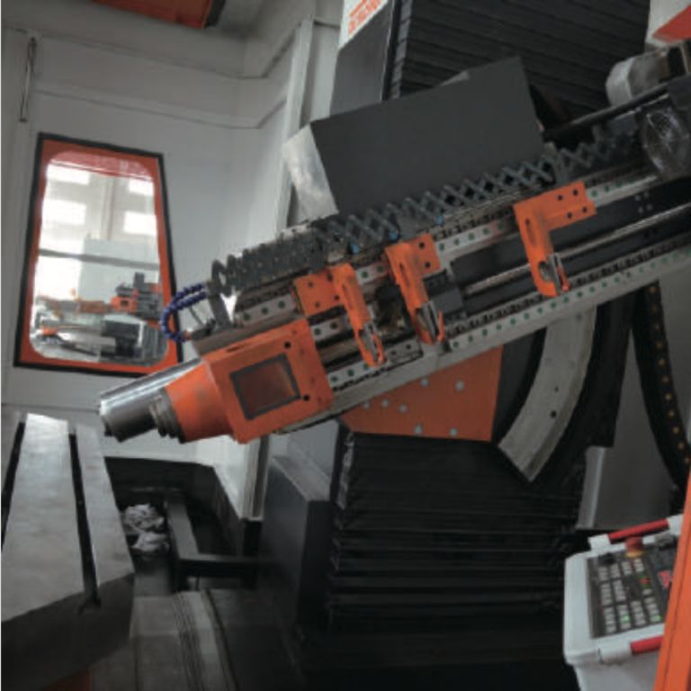 An industrial deep hole drilling machine for creating deep, precise holes in various metal components.