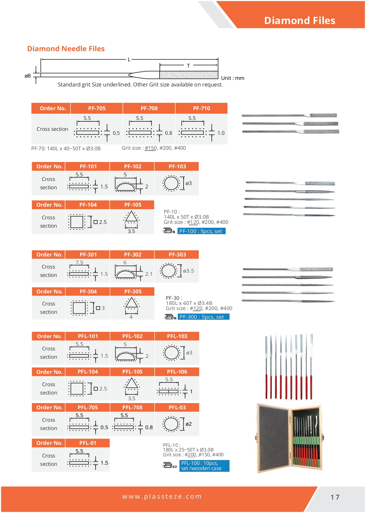 Professional quality diamond needle files, essential tools for jewelers and precision engineers