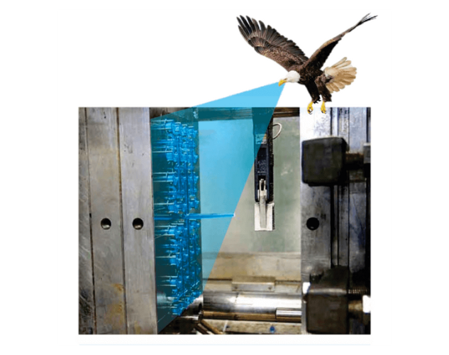 An e-CAMGUARD automated lubrication system for ensuring smooth movement of cam actions in molds.