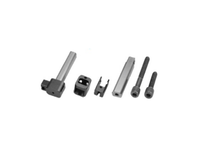 Slide core units in different sizes, essential for creating undercuts in injection molded parts.