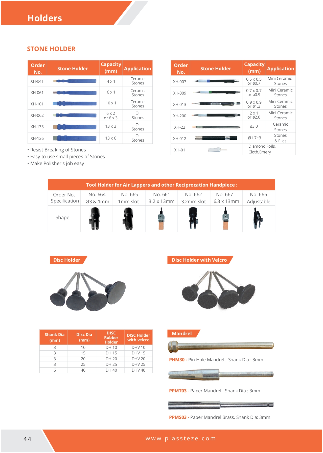 A variety of tool holders for securing cutting tools, including collet chucks and endmill holders for CNC machines.